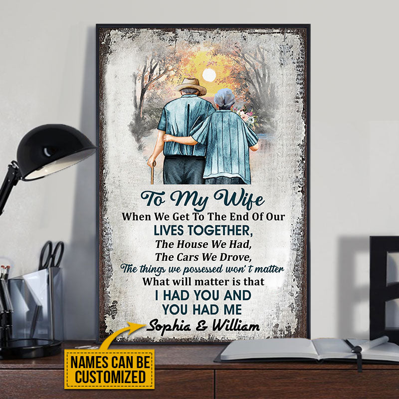 Personalized Family Vertical Old Couple To My Wife When We Get Custom Poster
