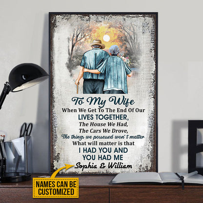 Personalized Family Vertical Old Couple To My Wife When We Get Custom Poster