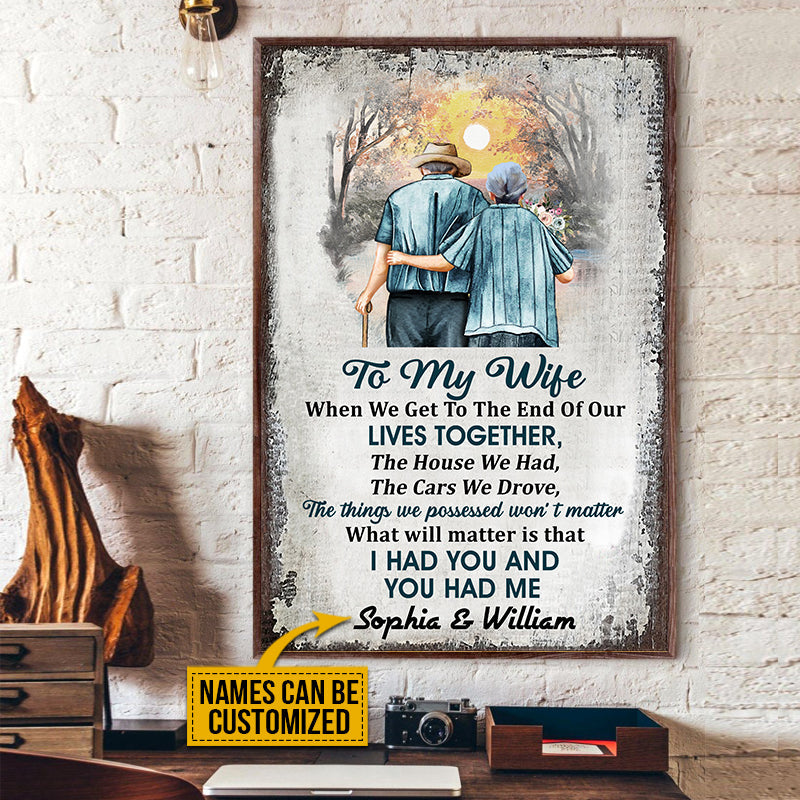 Personalized Family Vertical Old Couple To My Wife When We Get Custom Poster