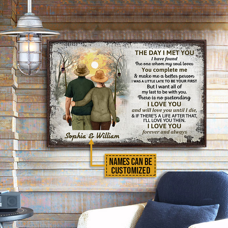 Personalized Fishing Couple The Day I Met Custom Poster