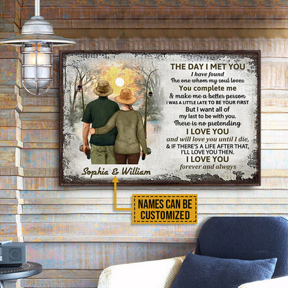 Personalized Fishing Couple The Day I Met Custom Poster