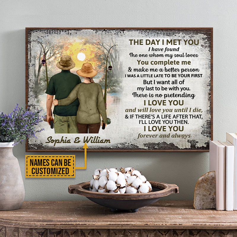 Personalized Fishing Couple The Day I Met Custom Poster