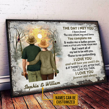 Personalized Fishing Couple The Day I Met Custom Poster