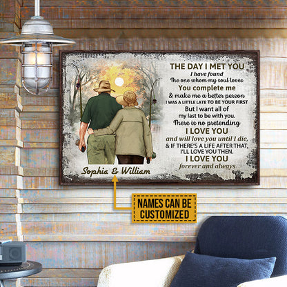 Personalized Fishing Old Couple The Day I Met Custom Poster