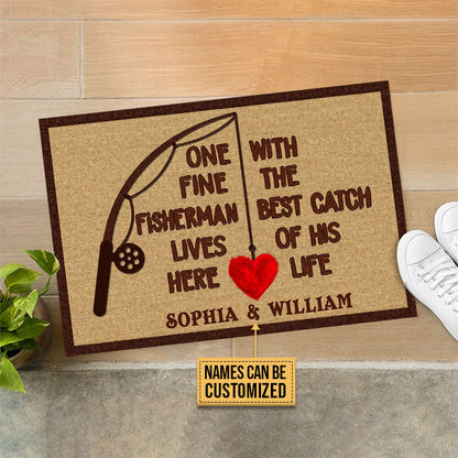 Personalized Fishing One Great Fisherman Custom Doormat