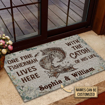 Personalized Fishing The Catch Of His Life Custom Doormat