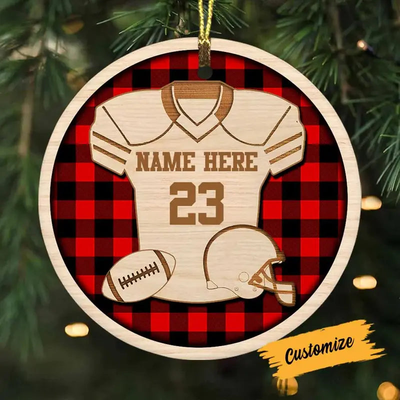 Personalized Football Christmas Circle Ornament (AB) ornament The Next Custom Gift