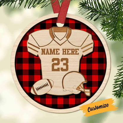 Personalized Football Christmas Circle Ornament (AB) ornament The Next Custom Gift