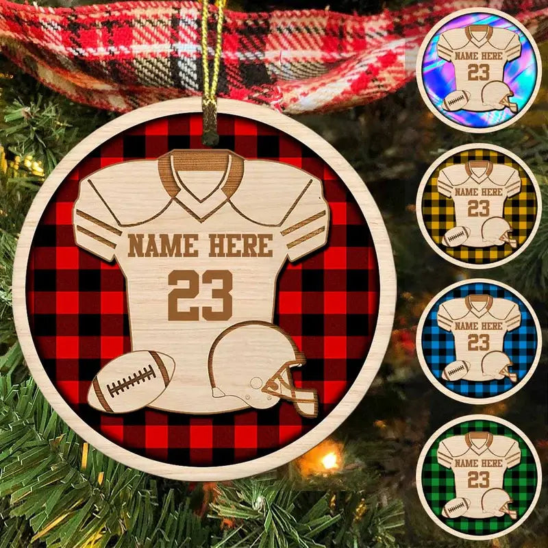 Personalized Football Christmas Circle Ornament (AB) ornament The Next Custom Gift