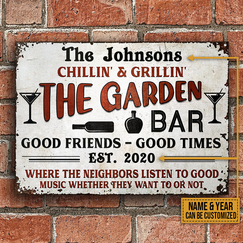 Personalized Garden Bar Beer Custom Classic Metal Signs