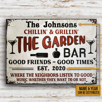 Personalized Garden Bar Beer Custom Classic Metal Signs