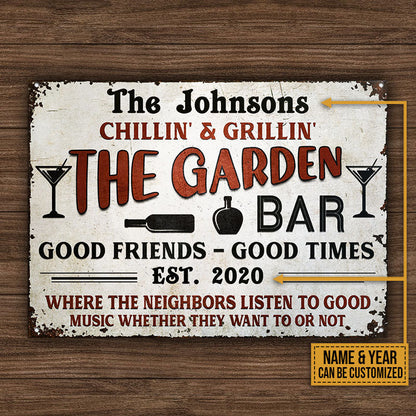 Personalized Garden Bar Beer Custom Classic Metal Signs
