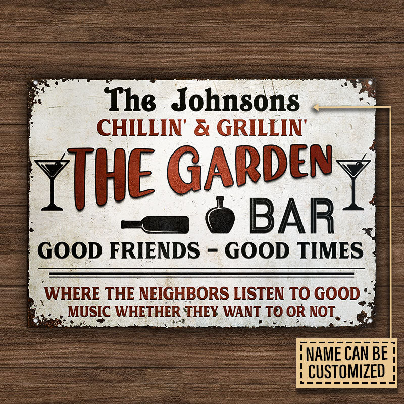 Personalized Garden Bar Beer Good Music Custom Classic Metal Signs