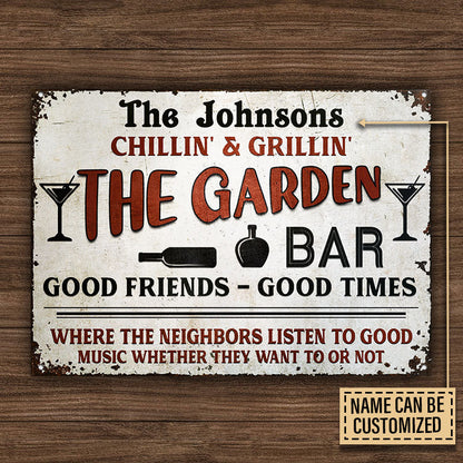 Personalized Garden Bar Beer Good Music Custom Classic Metal Signs