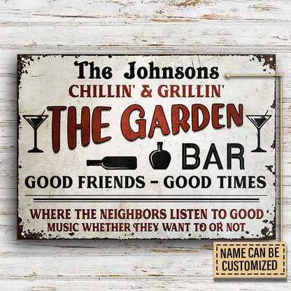 Personalized Garden Bar Beer Good Music Custom Classic Metal Signs