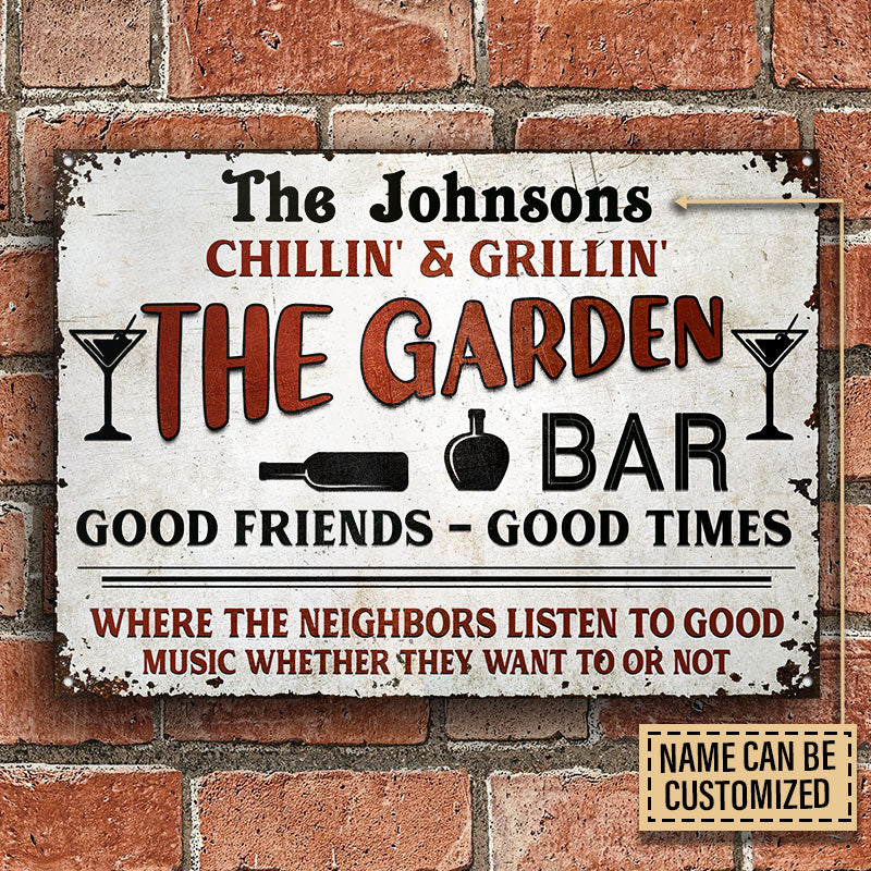 Personalized Garden Bar Beer Good Music Custom Classic Metal Signs