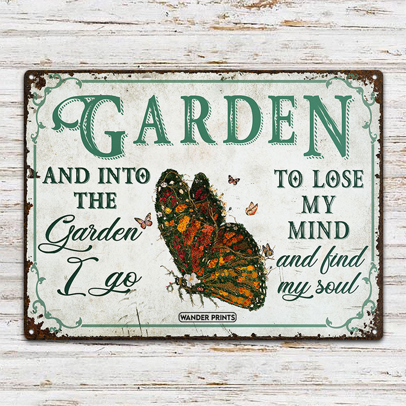 Wander Prints Gardener Gift, Birthday Gifts For Mom, Mom, Grandma, Grandpa Who Love Garden - Butterfly Garden Sign Unique House Warming Gift For Gardening Lovers, Rustic Metal Sign, Garden Stake, Yard Patio Outdoor Decor