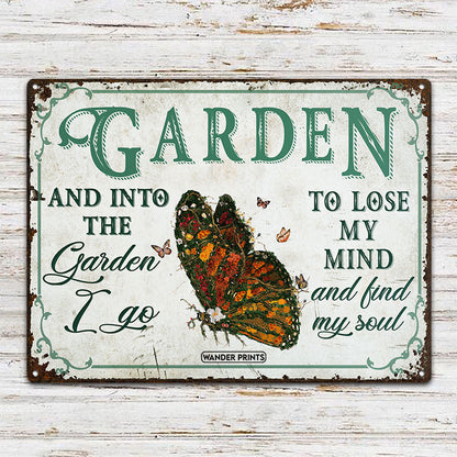 Wander Prints Gardener Gift, Birthday Gifts For Mom, Mom, Grandma, Grandpa Who Love Garden - Butterfly Garden Sign Unique House Warming Gift For Gardening Lovers, Rustic Metal Sign, Garden Stake, Yard Patio Outdoor Decor