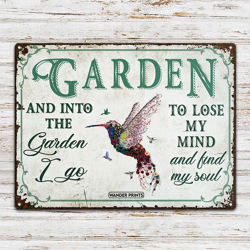 Wander Prints Gardener Gift, Birthday Gifts For Mom, Mom, Grandma, Grandpa Who Love Garden - Hummingbird Garden Sign Unique House Warming Gift For Gardening Lovers, Rustic Metal Sign, Garden Stake, Yard Patio Outdoor Decor