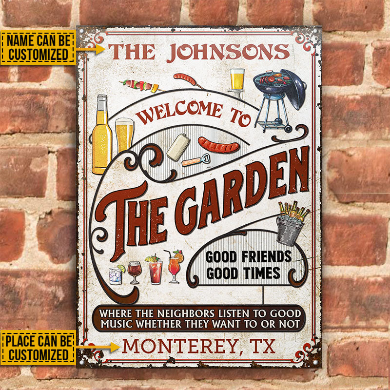 Personalized Garden Grilling Red Listen To The Good Music Vertical Custom Classic Metal Signs