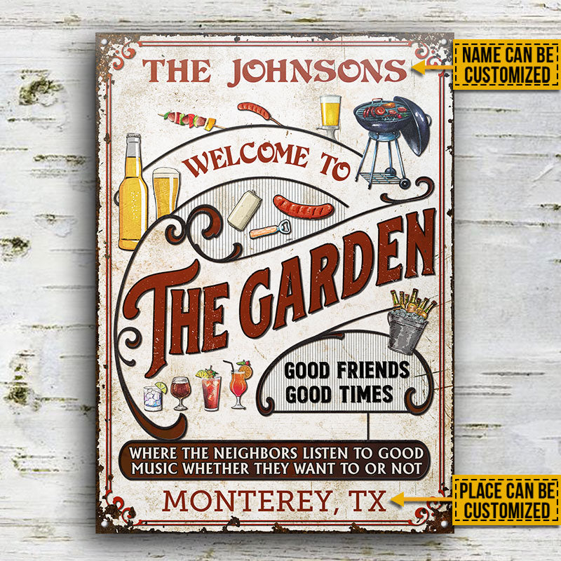 Personalized Garden Grilling Red Listen To The Good Music Vertical Custom Classic Metal Signs