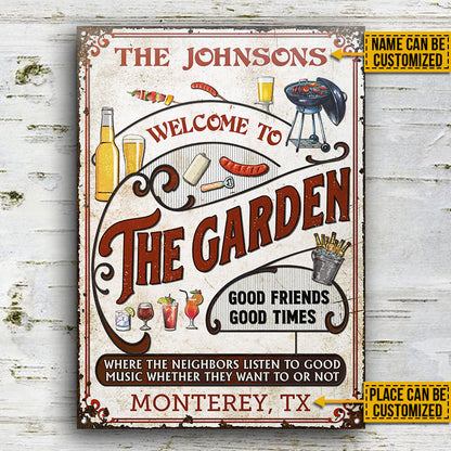 Personalized Garden Grilling Red Listen To The Good Music Vertical Custom Classic Metal Signs