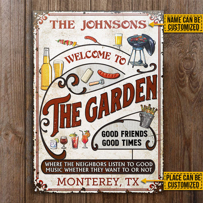 Personalized Garden Grilling Red Listen To The Good Music Vertical Custom Classic Metal Signs