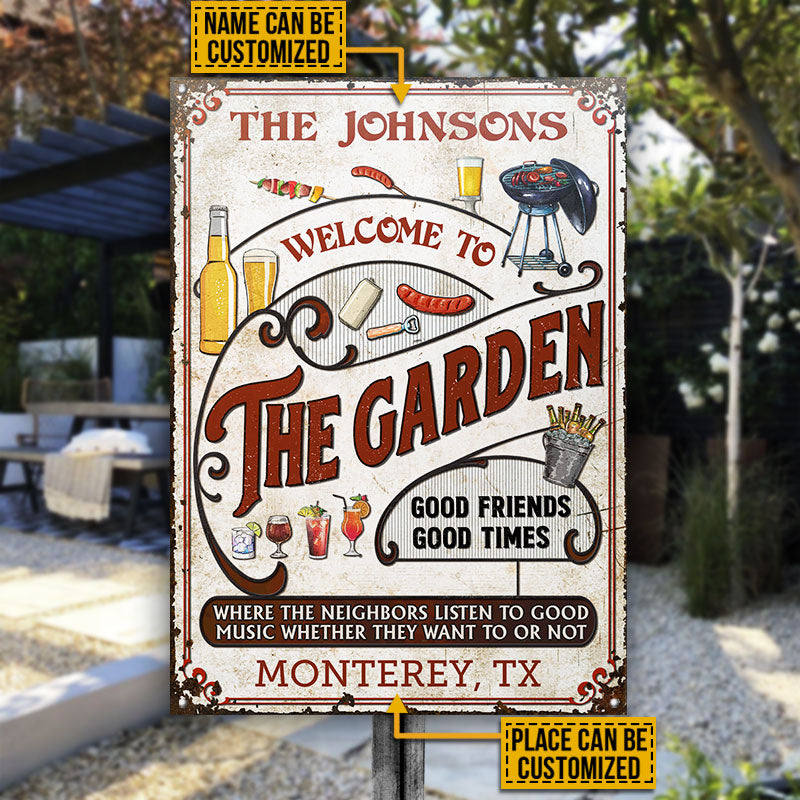 Personalized Garden Grilling Red Listen To The Good Music Vertical Custom Classic Metal Signs