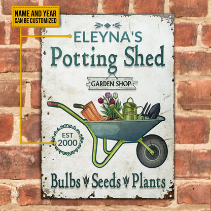 Personalized Garden Shop Bulbs Seeds Customized Classic Metal Signs