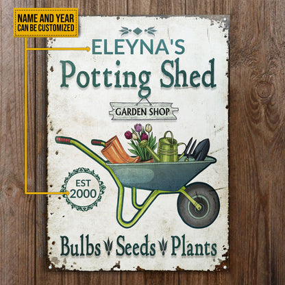 Personalized Garden Shop Bulbs Seeds Customized Classic Metal Signs