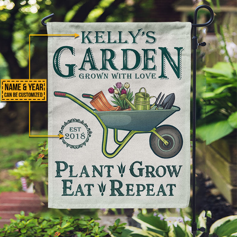 Personalized Garden Grow With Love Customized Flag