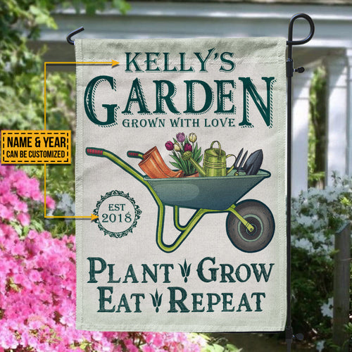 Personalized Garden Grow With Love Customized Flag