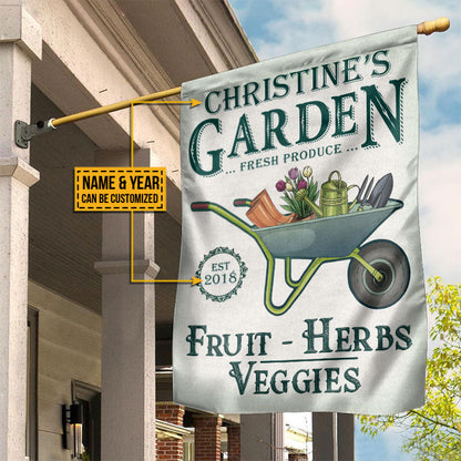 Personalized Garden Herbs And Veggie Customized Flag