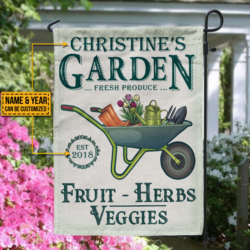 Personalized Garden Herbs And Veggie Customized Flag