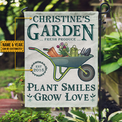 Personalized Garden Plant Smiles Grow Customized Flag