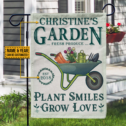 Personalized Garden Plant Smiles Grow Customized Flag
