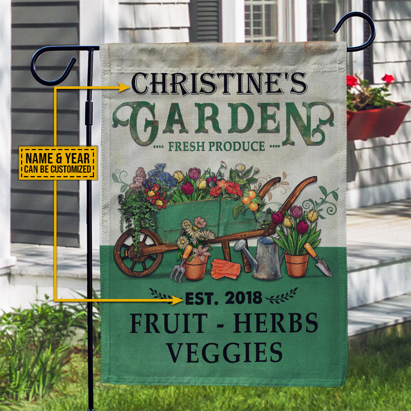 Personalized Garden Plant Smiles Grow Love Vintage Customized Flag