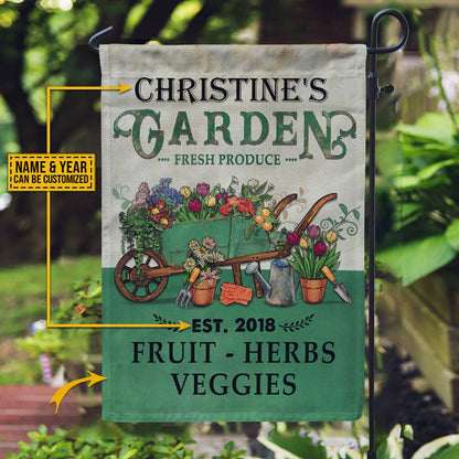 Personalized Garden Plant Smiles Grow Love Vintage Customized Flag