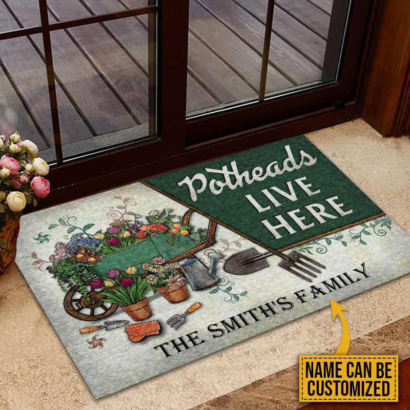 Personalized Garden Potheads Live Here Customized Doormat