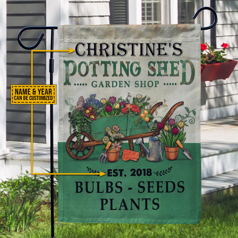 Personalized Garden Potting Shed Plants Customized Flag