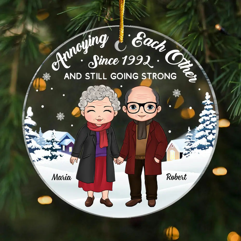 Personalized Gift For Old Couple Annoying Each Other Circle Ornament Ornament The Next Custom Gift