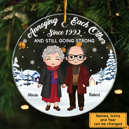 Personalized Gift For Old Couple Annoying Each Other Circle Ornament Ornament The Next Custom Gift