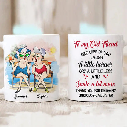 Personalized Gift For Senior Friends Smile A Lot More Mug Accent Mug The Next Custom Gift