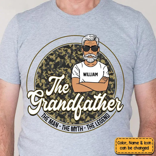 Personalized Gifts For Grandpa The Grandfather Camo Shirt - Hoodie - Sweatshirt Shirts & Tops The Next Custom Gift