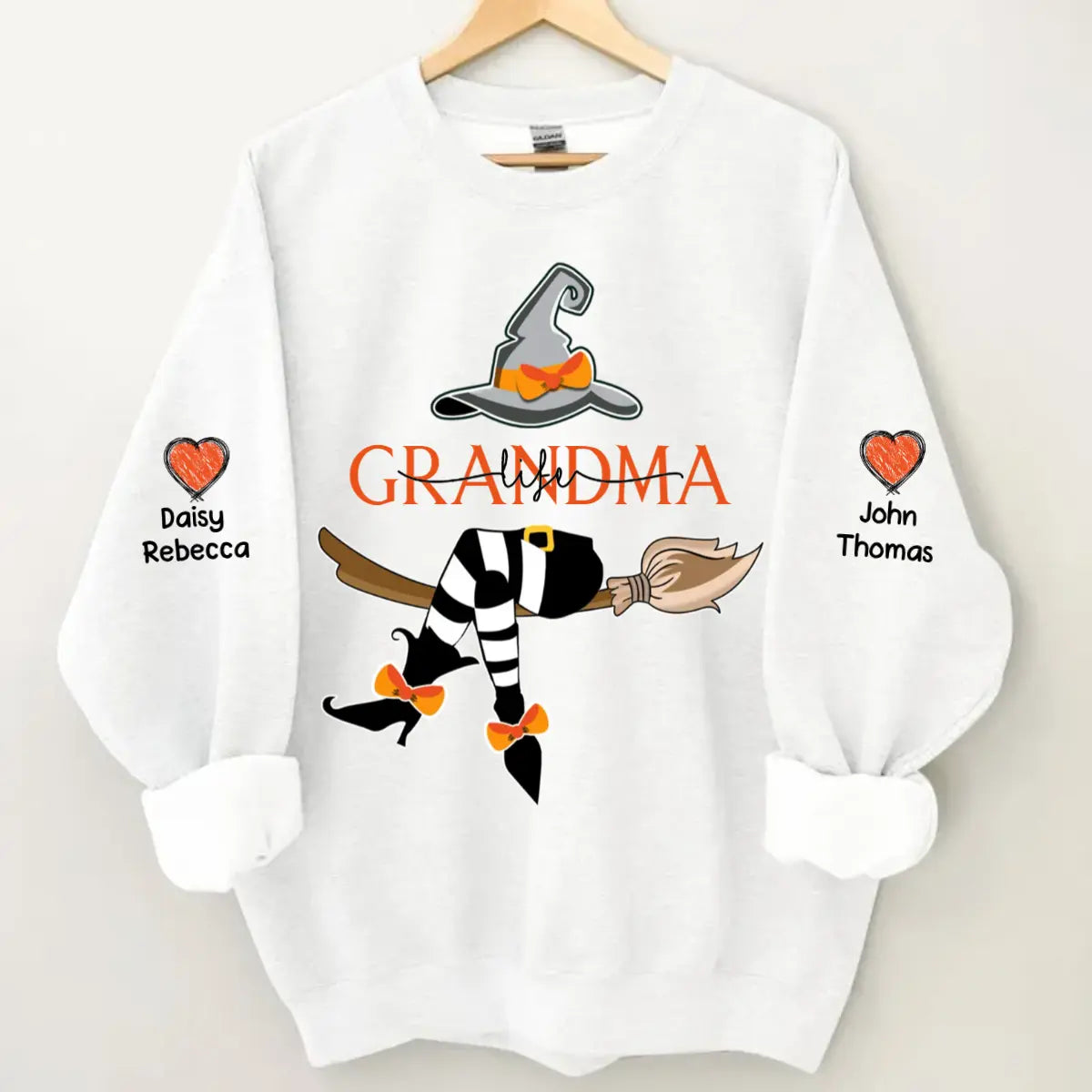 Personalized Grandma Life Witch With Grandkids Halloween Sweatshirt Shirts & Tops The Next Custom Gift