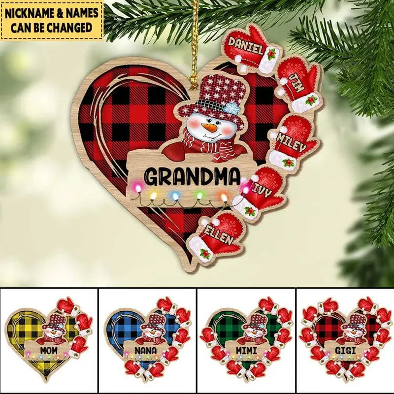 Personalized Grandma Snowman Grandkids Family Xmas Christmas Gift ornament The Next Custom Gift