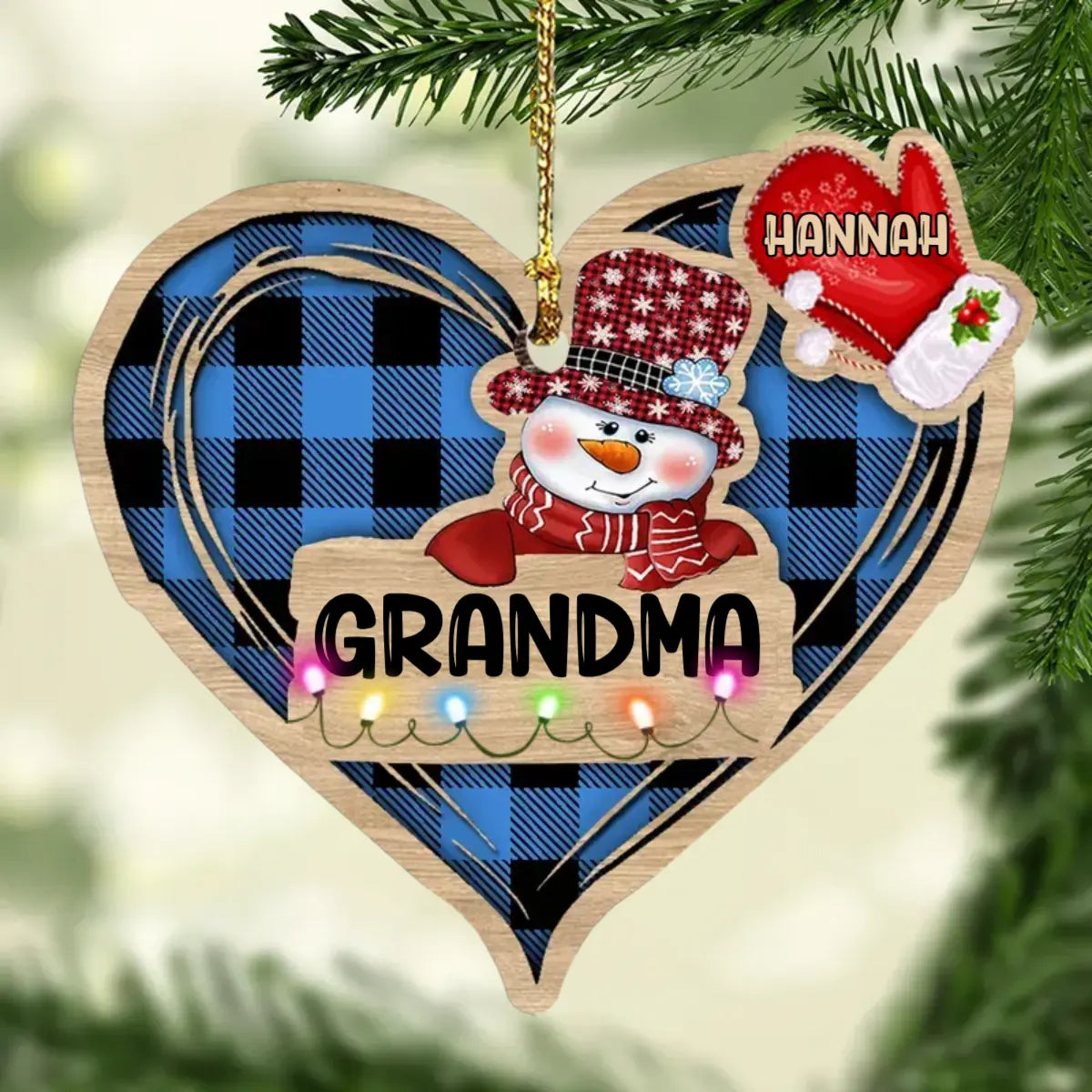 Personalized Grandma Snowman Grandkids Family Xmas Christmas Gift ornament The Next Custom Gift