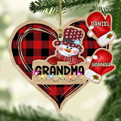 Personalized Grandma Snowman Grandkids Family Xmas Christmas Gift ornament The Next Custom Gift