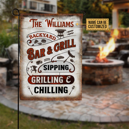 Personalized Grilling Bar And Grill Customized Flag