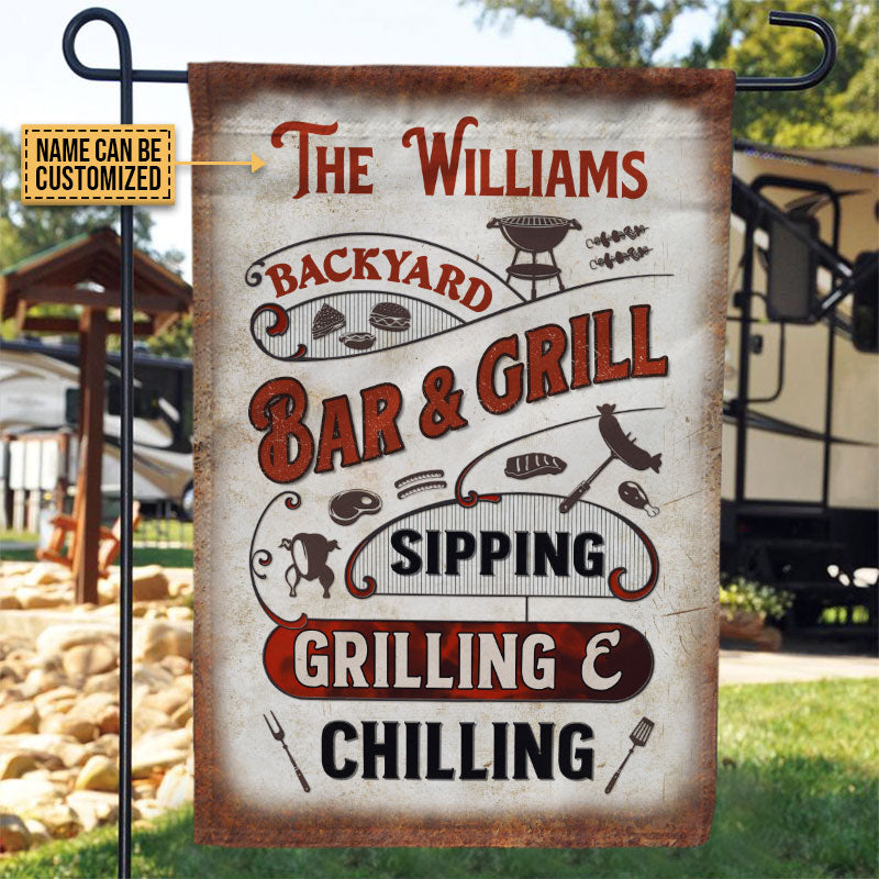 Personalized Grilling Bar And Grill Customized Flag